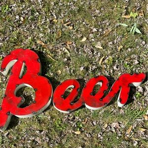 Beer Sign- Hand Crafted Beer Sign, Recycled Metal 3d Artwork - Large Sign